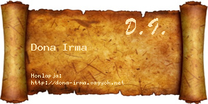 Dona Irma névjegykártya